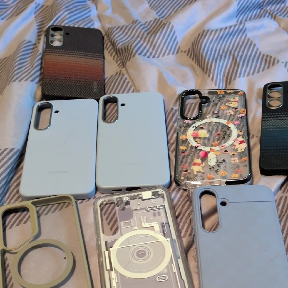 Samsung Light Blue and Clear Floral Phone Cases
